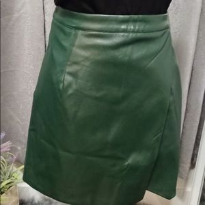 Green Leather Skirt